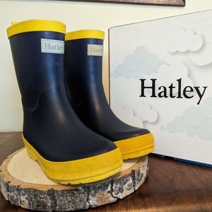 Hatley Kids Rain Boots - Navy and Yellow